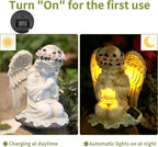 Angel Figurines, Outdoor Angel Statues for Garden, Solar Statues Outdoor Decorations for Patio Patio Lawn Yard Balcony, Garden Mom Gift