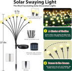 8-Pack Garden Solar Lights, 64 LED Solar Light Outdoor for Garden Decor, Waterproof Firefly Light Outdoor (Sway by Wind), Swaying Light for Outside Yard Pathway Landscape Decorations (Warm White)