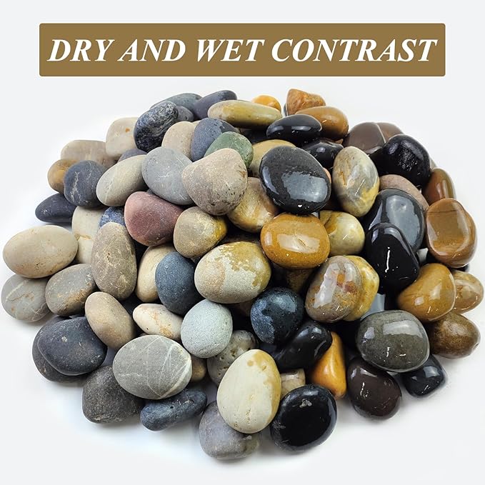 FANTIAN 20 lbs Natural River Rocks Mexican Beach Pebbles, 2-3 Inch Decorative River Rocks for Landscaping Garden Paving Plant Rocks Crafting Walkways and Outdoor Decorative Stone