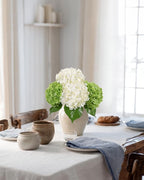 DuHouse 4Pcs Large Hydrangea Artificial Flowers,20 inch Latex Real Touch Hydrangeas for Home Wedding Bouquets Centerpieces Party Living Room Decoration(2Pcs Green+2Pcs White)