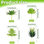 Fake Succulent Plants, 6pcs Mini Green Succulent Plants Faux, Artificial Succulents Plants for DIY Crafting Home Floral Wall Office Decoration (excluding pots)
