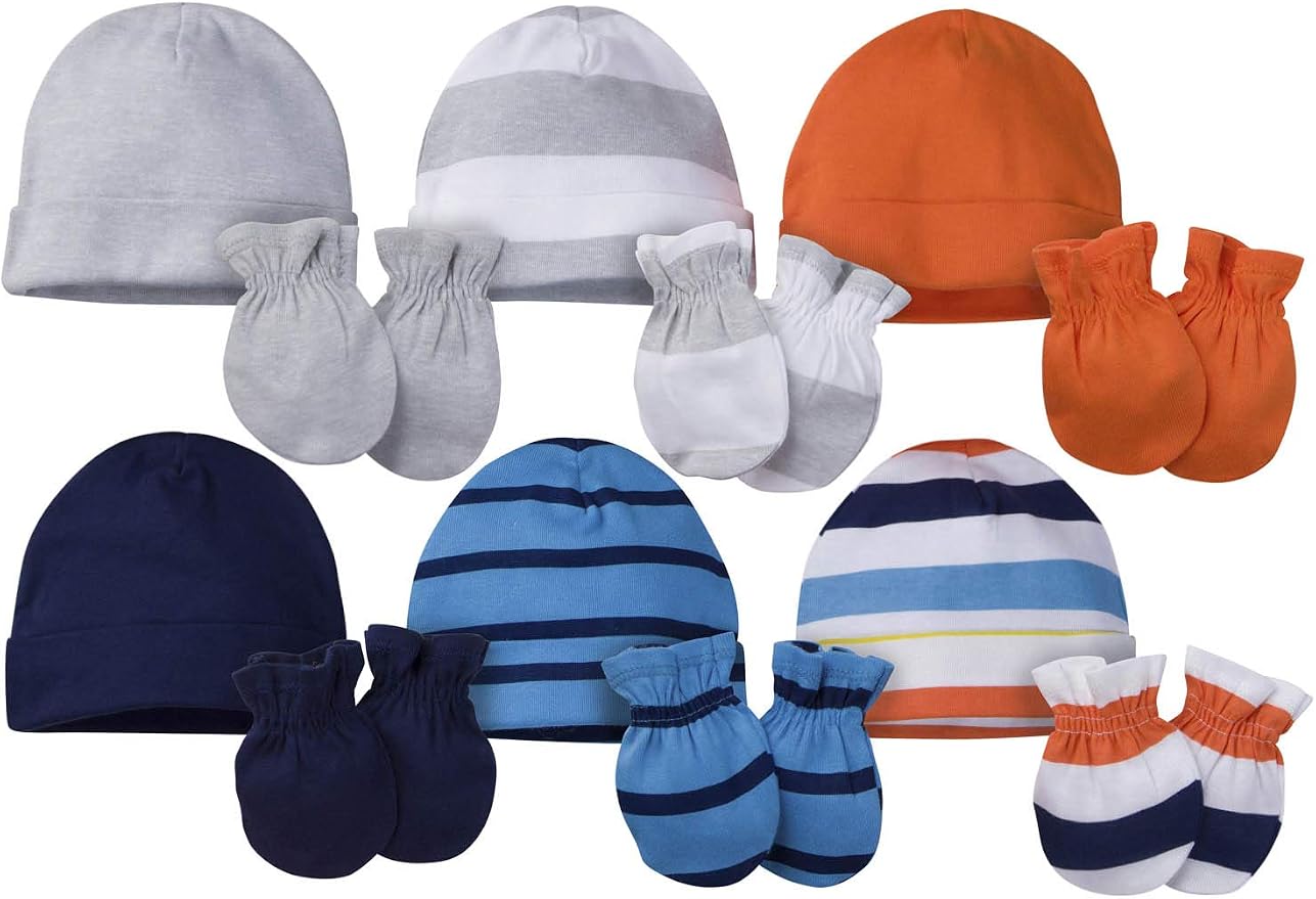 Onesies Brand Unisex Baby 12-piece Cap and Mitten Set