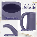 Plastic Watering Can for Plant Garden - with Long Stem - 1/4 Gallon - Purple