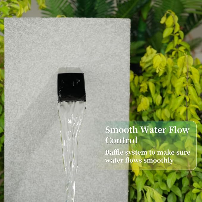 2 Inch 316 Stainless Steel Square Waterfall Spout Scupper, Outdoor Spillway Water Fountain Landscape Decor for Pools, Ponds, Water Walls, Overall Length 10 Inch (Matt Black)