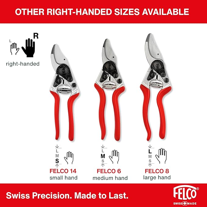 Felco F32 Pruning Shears – 8.3" Garden Clippers with Anvil Blade for Woody Stems | Hand Pruners for Gardening | Garden Tool Cutter with Forged Aluminum Handle, Rubber Grip, Precision Swiss Performance