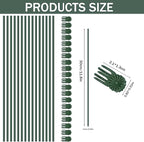 35 Pcs Plant Support Kit: 15pcs Rubber-Coated Garden Stakes (12 Inch) & 20pcs Plant Clips - Adjustable Bendable Stems for Tall Flowers, Indoor & Outdoor Plants, Craft DIY