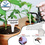 DaTpuik 100 PCS White Plastic Plant Tags Thick Gardens Labels T-Type Nursery Markers Re-Usable