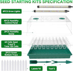 Seed Starter Tray, Seed Starter Kit with Grow Lights, Color Change Grow Lights for Seed Starting Kit, 3 Timming Set, Indoor Plant Growing Kit for Gardeners, Germination Trays Kits, Gardening Gifts