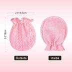 BQUBO Baby Turban Hats and Mittens Set Newborn Infant Hospital Hats Caps with Bows for Baby Boys Girls 0-12 Months
