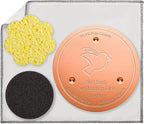 Mellbree Bird Bath Copper Disc & Clean Set, 0.6mm Reinforced 99.99% Pure Copper Cleaning Disk with Cleaning sponges Sandpaper and Microfiber Cloths for Cleaning Bird Baths and Bird Bath Disk