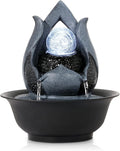 WICHEMI Tabletop Fountain Warer Fountains Indoor Waterfall Fountain Indoor Relaxing Water Feature Meditation Fountains with LED Light for Home Office Bedroom Decor (Style 12)