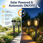 DERAYSION 12 Pack Solar Lights Outdoor, Solar Pathway Lights Auto On/Off Waterproof Garden Landscape Lighting for Path, Yard, Walkway, Driveway Decor