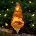 Solar Garden Gnome with LED Lights - Sunflower Garden Gnomes Outdoor, Gnomes Decorations for Yard, Patio, Lawn - Gift for Mom, Grandma, Gnome Gifts for Women, Garden Lovers