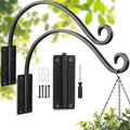 Lifyzoon Heavy Duty Plant Hanger Bracket: 2 Packs 16 Inch Metal Hanging Plant Bracket, 80lbs Weight Capacity - Hanging Plant Wall Hooks for Bird Feeder, Wind Chimes, Flower Baskets, Indoor Outdoor