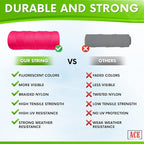 Pink Mason Line String Line - 144 Roll Pack - #18 Braided Nylon String - 250 Ft Length Per Roll - Nylon Twine for Gardening Or Masonry Tools - Perfect Construction String for A String Level