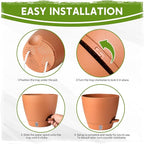 Self Watering Pots for Indoor Plants (5/5.5/6/6.5/8 Inch), Terra Cotta Planters with Water Level Indicator & Drainage,Wicking Pots for Monstera, Herbs & Snake Plant (Terra Cotta, 5/5.5/6/6.5/8 Inch)