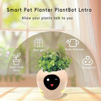 Smart Plant Pot with Expression, AI Intelligent Flower Pot for Indoor Decoration, Smart Garden Pot with Water/Light/Temperature Sensors, Ivy AI Planter (Pink（Big）)