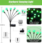 NBQQ Solar Garden Lights Outdoor, Waterproof Solar Powered Lights for Yard Pathway Patio, Swaying Lawn Decor as Gardening Gifts for Women Holiday(Green,4 Pack)