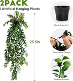 2 Pcs Faux Eucalyptus Vine Ivy Vine Artificial Hanging Plant Faux Plant Fake Potted Greenery for Wall Living Room Home Shelf Office Bathroom Outdoor Indoor Decor (Type 4)