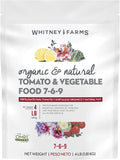 Whitney Farms Organic & Natural Tomato & Vegetable Food 7-6-9 - Fertilizer for Vegetable Gardens, In-Ground or Container Gardens, 4 lb.