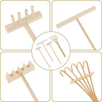 4 Pack Miniature Tabletop Rock Sand Zen Garden Accessories, Mini Zen Garden Rake Tools, Zen Sand Garden Rake Set, Small Rakes for Garden Beds, Mini Sand Stamp Rakes for Home Gift Garden Decor