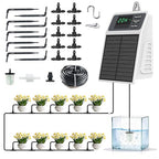 Automatic Solar drip Irrigation System (Solar/USB-C Dual Power), DIY Solar Watering System with Programmable Timer for 10 Potted Plants, IPX5 Auto Watering Kit for Indoor, Balcony, Garden & Vacation