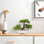 Artificial Bonsai Tree Cloud Pine Bionic Plant Indoor Small Fake Plants Decor Zen Garden Desk Home Desktop Office Bathroom Shelf Bedroom Living Room Decorations (Green)