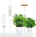 yadoker Halo Plant Grow Light, LED Growing Light with Base Full Spectrum for Indoor Plants,Height Adjustable, Automatic Timer, 5V Low Safe Voltage,Idea for Small Plants