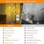 PXBNIUYA 288 LED Birch Tree Lighted with Remote Control, Electric Plug in DIY Artificial Tree Lights, Fairy Spirit Tree lamp for Home Bedroom Christmas Party Indoor Decor Lights (Warm White)