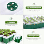 Pattiumo 2 Packs Seed Starter Tray with Grow Lights, 72 Cells Silicone Seed Starter Kits with Humidity Dome, 3 Lights for Seed Starting, 4 Timing Set, 8 Full Spectrum Germination Kit for Plant Seeds