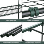 Ohuhu Plant Greenhouse Shelves 4 Tier 2 Pack Extra-Wide Stable Green House Shelving for Outdoor, 31x18x42 Inch Portable Rustproof Metal Shelf Plant Stand Rack Greenhouse Accessories
