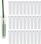 AIEX 48pcs Reusable Plastic Flower Water Tubes with Cap, 2.8" Floral Water Tubes for Single Stem Roses, Buds, Bouquets,Plants, 0.7" Opening (Transparent)
