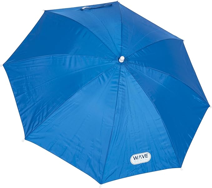 Rio Brands Wave Beach 4' Adjustable Clamp-On Beach Umbrella and Sun Shade, Lightweight Polyester Umbrella with Clamp for Chair