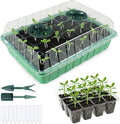 ondware 10-Pack Seed Starter Trays with Humidity Domes, 240 Cells, Seed Starter Kit for Indoor Greenhouse, Seedling Starter Tray for Seeds Growing Starting