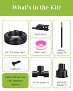 RAINPOINT 50FT Drip Irrigation System, Garden Watering Kit with 15pcs 360°Adjustable Copper Nozzles, Automatic Atomizing Watering Sprinkler System for Greenhouse, Lawn, Raised Beds, Outdoor Plants