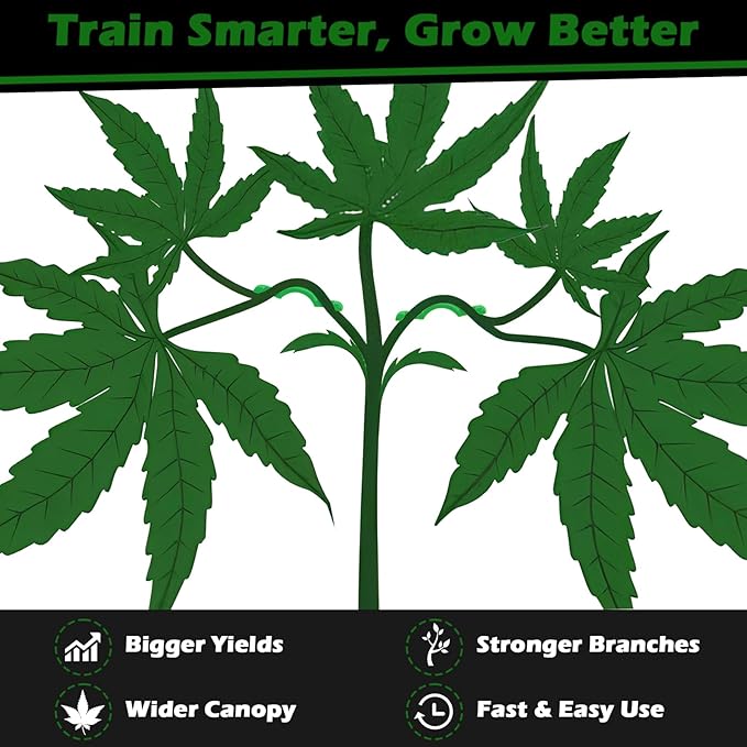 40 Pack LST Plant Training Clips – Durable & Reusable Stem Support for Low-Stress Training – Fits All Growth Stages