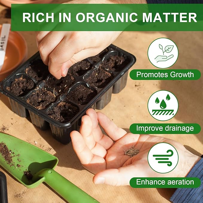 Doter Seed Starter Potting Soil Mix 1qt, Seed Starting Mix for Germination and Growth, Loamy Compost Well-Drainaged Soil Fit for Vegetable, Flower, houseplant
