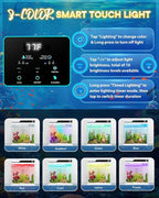 Vehipa Fish Tank, Smart Fish Aquarium Kit 4.2 Gallon with Auto Feeder, 4-in-1 Silent Pump, Adjustable Lighting, Temperature Display & Humidifier for Desktop, Office, Room