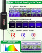 2PCS 120 Cell Self-Watering Seed Starter Tray Kit with Grow Light Humidity Dome,120-Cell Large Plant Seedling Tray, 3 Color Growing Light, Seed Starting Trays for Plant Germination（2PCS, 120 Cell）