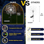2 Pack 250LED Solar Garden Lights Outdoor, Dual Lighting Modes Firework Lights Solar Powered, Waterproof Twinkle Fairy Light Outside for Yard Patio Pathway Christmas Party Decorative(Cool White)