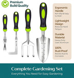 Heavy Duty Garden Tools Floral Set - Rust Proof, Non-Slip, Durable Gardening Supplies - Ergonomic Hand Tools - Ideal Gardening Gifts for Women, Men Mom, Dad