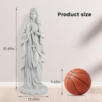VChymm Virgin Mary Statue 31.49 Inch Religious Garden Statue Solar Mary Statue Outdoor Yard Patio Deck Home Entryway Hallway Sculpture