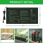 2PK Seedling Heat Mat with ETL Listed,Warm Hydroponic Heating Pad for Seed Starting,Indoor Gardening,Brewing and Greenhouses,Durable Waterproof Black Plant Heat Mat Works with 20"x10" Gardening Tray