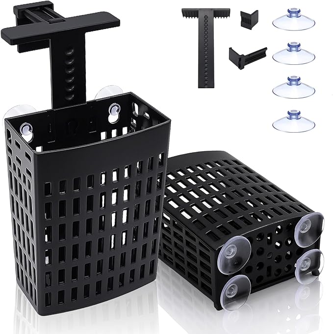 2 PCS Upgraded Aquarium Plant Holder, Adjustable Thickness Height Fish Tank Plant Holder with 2 Extension Hooks and 2 Suction Cups for Fish Tank Aquaponic Cultivation