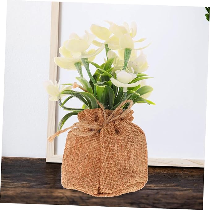 Unomor Realistic Faux Phalaenopsis Orchid Bonsai Decorative Bag Simulation Potted Flower for Home and Desktop Decor Lifelike Artificial Orchid Plant for Living Room Kitchen Bedroom Accent