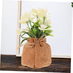 Unomor Realistic Faux Phalaenopsis Orchid Bonsai Decorative Bag Simulation Potted Flower for Home and Desktop Decor Lifelike Artificial Orchid Plant for Living Room Kitchen Bedroom Accent