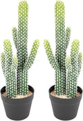 Nafresh UV-Resistant Artificial Fake Cactus Plants 23in – 2 Pack Large Faux Cowboy Cactus for Indoor & Outdoor Home, Office, or Garden Decor