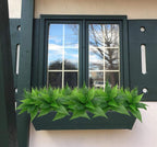 CATTREE Artificial Plants Outdoor Decor, Fake Plant Shrubs Faux Grass Plastic Leaves Greenery Bushes Home Garden Wedding Party Decorations Indoor Office Yard Verandah Planter Filler - Green 2 Pack
