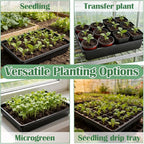 RooTrimmer 10 Pack Seed Starter Trays - Heavy Duty Plastic Flats, Fits 54 Cell Plug Tray, Seedling Tray for Carrying and Holding Plant Nursery Pot,Seed Germination & Plant Propagation (TD377)