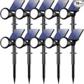 WELALO Solar Spot Lights Outdoor Waterproof IP65, 10 Pack 4 Lighting Modes Solar Powered Landscape Spotlights with Auto On/Off, Solar Garden Christmas Yard Pathway Wall Lights for Outside, Cool White